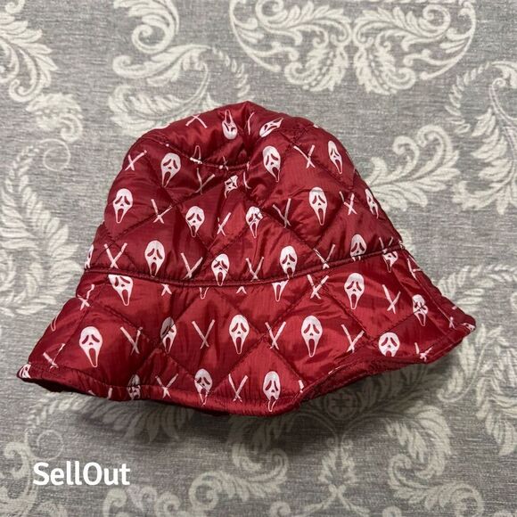 Scream 6 Ghost Face Red Quilted Bucket Hat One Size Movie Merch - Picture 2 of 6